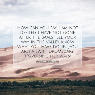 Picture 07 - Jeremiah 2:23 WEB - How can you say, I am not defiled, I have not - Bible Verse Picture