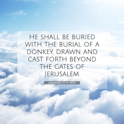 Picture 07 - Jeremiah 22:19 WEB - He shall be buried with the burial of a donkey, - Bible Verse Picture