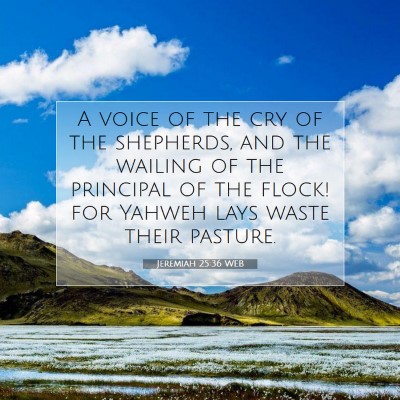 Picture 07 - Jeremiah 25:36 WEB - A voice of the cry of the shepherds, and the - Bible Verse Picture