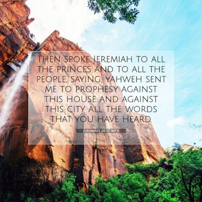 Picture 07 - Jeremiah 26:12 WEB - Then spoke Jeremiah to all the princes and to all - Bible Verse Picture