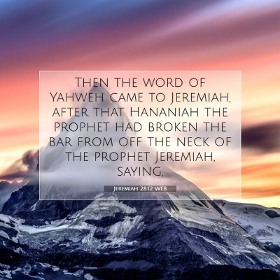 Picture 07 - Jeremiah 28:12 WEB - Then the word of Yahweh came to Jeremiah, after - Bible Verse Picture