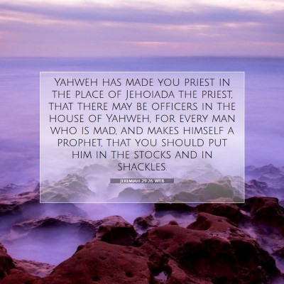 Picture 07 - Jeremiah 29:26 WEB - Yahweh has made you priest in the place of - Bible Verse Picture