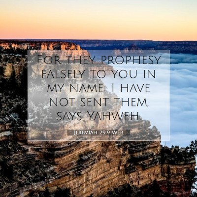Picture 07 - Jeremiah 29:9 WEB - For they prophesy falsely to you in my name: I - Bible Verse Picture