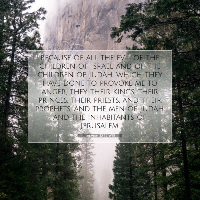 Picture 07 - Jeremiah 32:32 WEB - because of all the evil of the children of Israel - Bible Verse Picture