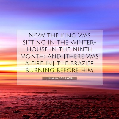 Picture 07 - Jeremiah 36:22 WEB - Now the king was sitting in the winter-house in - Bible Verse Picture