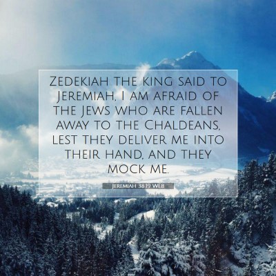 Picture 07 - Jeremiah 38:19 WEB - Zedekiah the king said to Jeremiah, I am afraid - Bible Verse Picture