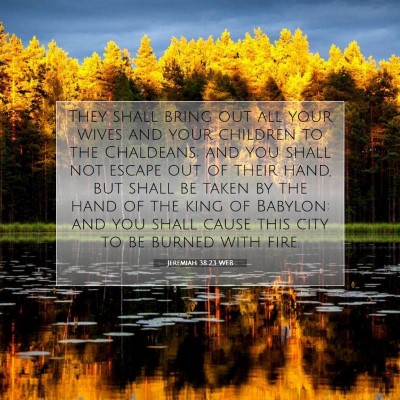 Picture 07 - Jeremiah 38:23 WEB - They shall bring out all your wives and your - Bible Verse Picture