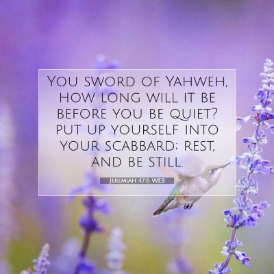 Picture 07 - Jeremiah 47:6 WEB - You sword of Yahweh, how long will it be before - Bible Verse Picture