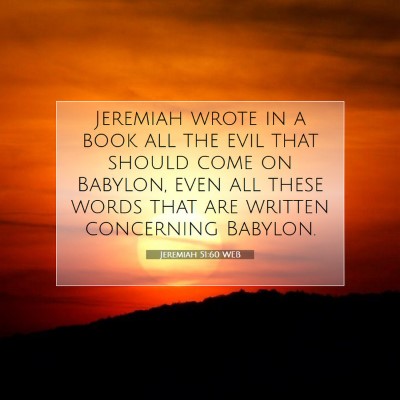 Picture 07 - Jeremiah 51:60 WEB - Jeremiah wrote in a book all the evil that should - Bible Verse Picture