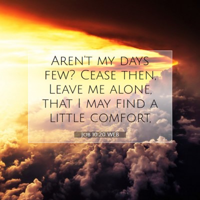 Picture 07 - Job 10:20 WEB - Aren't my days few? Cease then, Leave me alone, - Bible Verse Picture