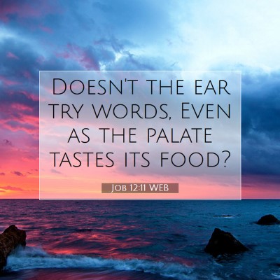 Picture 07 - Job 12:11 WEB - Doesn't the ear try words, Even as the palate - Bible Verse Picture