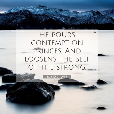 Picture 07 - Job 12:21 WEB - He pours contempt on princes, And loosens the - Bible Verse Picture