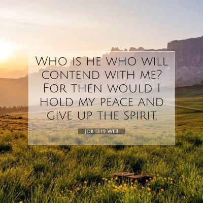 Picture 07 - Job 13:19 WEB - Who is he who will contend with me? For then - Bible Verse Picture