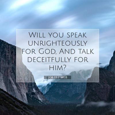 Picture 07 - Job 13:7 WEB - Will you speak unrighteously for God, And talk - Bible Verse Picture