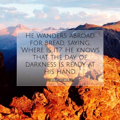 Picture 07 - Job 15:23 WEB - He wanders abroad for bread, saying, 'Where is - Bible Verse Picture