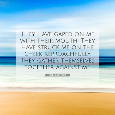Picture 07 - Job 16:10 WEB - They have gaped on me with their mouth; They have - Bible Verse Picture