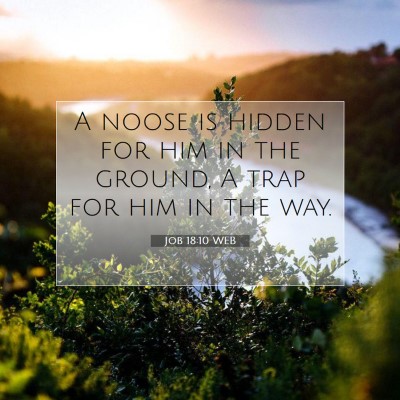 Picture 07 - Job 18:10 WEB - A noose is hidden for him in the ground, A trap - Bible Verse Picture