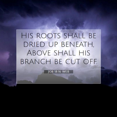 Picture 07 - Job 18:16 WEB - His roots shall be dried up beneath, Above shall - Bible Verse Picture
