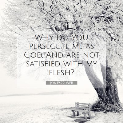 Picture 07 - Job 19:22 WEB - Why do you persecute me as God, And are not - Bible Verse Picture