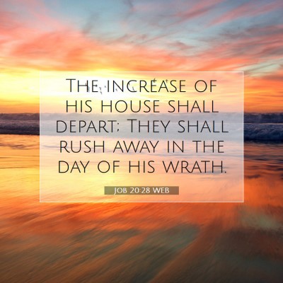 Picture 07 - Job 20:28 WEB - The increase of his house shall depart; They - Bible Verse Picture
