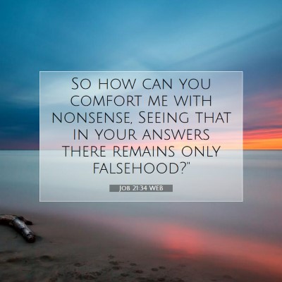 Picture 07 - Job 21:34 WEB - So how can you comfort me with nonsense, Seeing - Bible Verse Picture