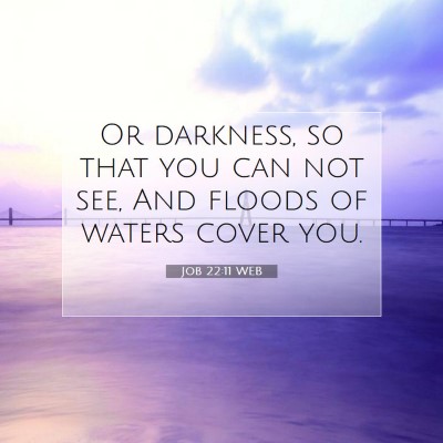 Picture 07 - Job 22:11 WEB - Or darkness, so that you can not see, And floods - Bible Verse Picture