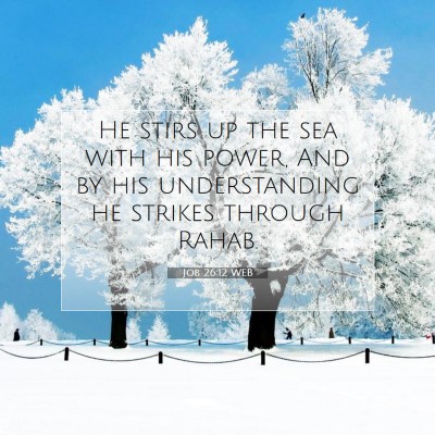 Picture 07 - Job 26:12 WEB - He stirs up the sea with his power, And by his - Bible Verse Picture