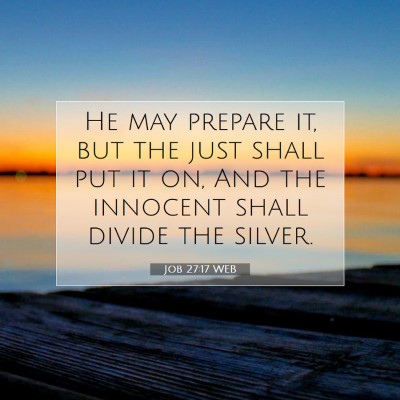 Picture 07 - Job 27:17 WEB - He may prepare it, but the just shall put it on, - Bible Verse Picture