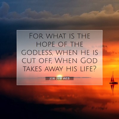 Picture 07 - Job 27:8 WEB - For what is the hope of the godless, when he is - Bible Verse Picture