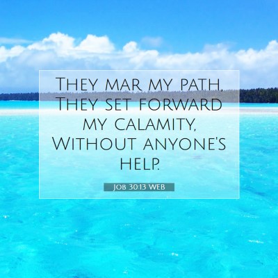 Picture 07 - Job 30:13 WEB - They mar my path, They set forward my calamity, - Bible Verse Picture