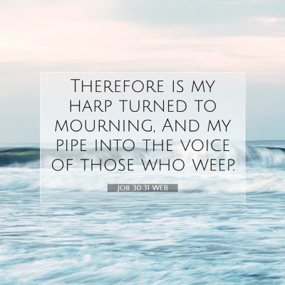 Picture 07 - Job 30:31 WEB - Therefore is my harp turned to mourning, And my - Bible Verse Picture