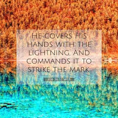 Picture 07 - Job 36:32 WEB - He covers his hands with the lightning, And - Bible Verse Picture