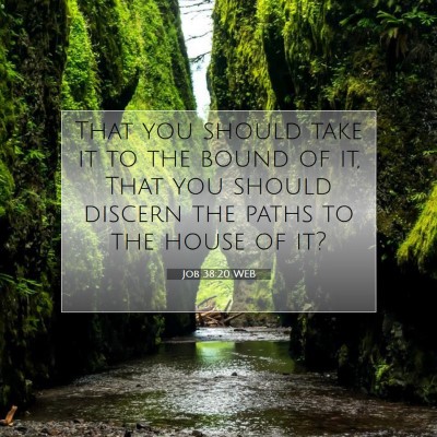 Picture 07 - Job 38:20 WEB - That you should take it to the bound of it, That - Bible Verse Picture