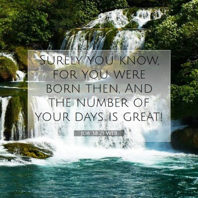 Picture 07 - Job 38:21 WEB - Surely you know, for you were born then, And the - Bible Verse Picture