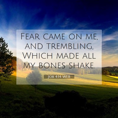 Picture 07 - Job 4:14 WEB - Fear came on me, and trembling, Which made all my - Bible Verse Picture