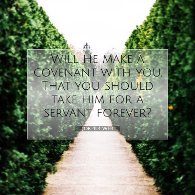 Picture 07 - Job 41:4 WEB - Will he make a covenant with you, That you should - Bible Verse Picture