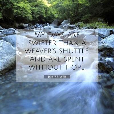 Picture 07 - Job 7:6 WEB - My days are swifter than a weaver's shuttle, And - Bible Verse Picture