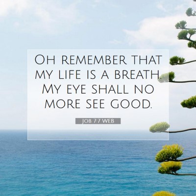 Picture 07 - Job 7:7 WEB - Oh remember that my life is a breath. My eye - Bible Verse Picture
