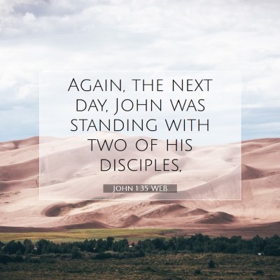 Picture 07 - John 1:35 WEB - Again, the next day, John was standing with two - Bible Verse Picture