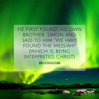 Picture 07 - John 1:41 WEB - He first found his own brother, Simon, and said - Bible Verse Picture