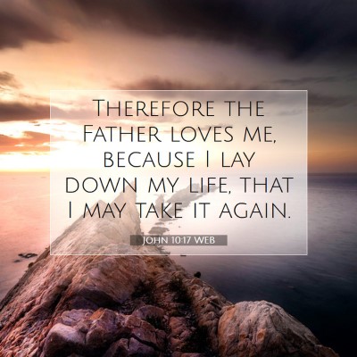 Picture 07 - John 10:17 WEB - Therefore the Father loves me, because I lay down - Bible Verse Picture