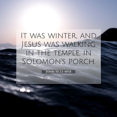 Picture 07 - John 10:23 WEB - It was winter, and Jesus was walking in the - Bible Verse Picture