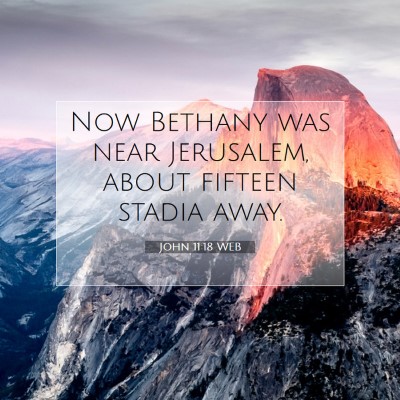 Picture 07 - John 11:18 WEB - Now Bethany was near Jerusalem, about fifteen - Bible Verse Picture