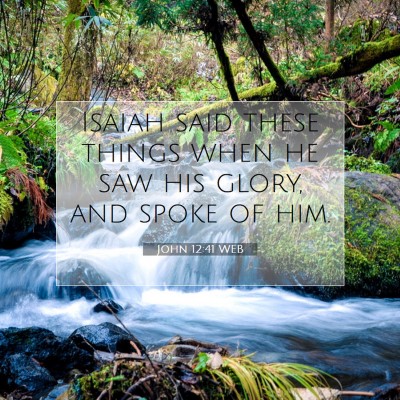Picture 07 - John 12:41 WEB - Isaiah said these things when he saw his glory, - Bible Verse Picture