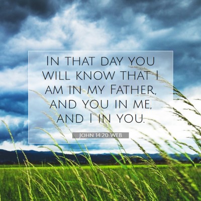 Picture 07 - John 14:20 WEB - In that day you will know that I am in my Father, - Bible Verse Picture
