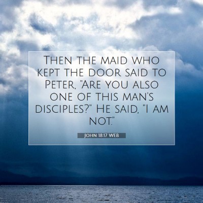 Picture 07 - John 18:17 WEB - Then the maid who kept the door said to Peter, - Bible Verse Picture