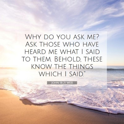 Picture 07 - John 18:21 WEB - Why do you ask me? Ask those who have heard me - Bible Verse Picture