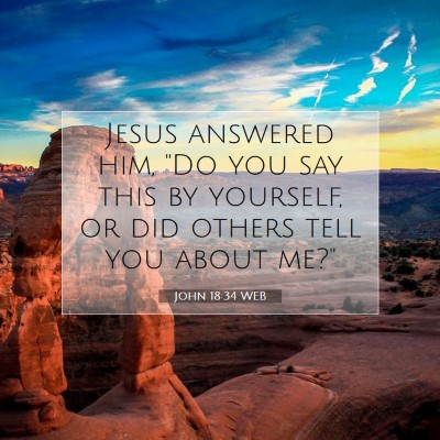 Picture 07 - John 18:34 WEB - Jesus answered him, 