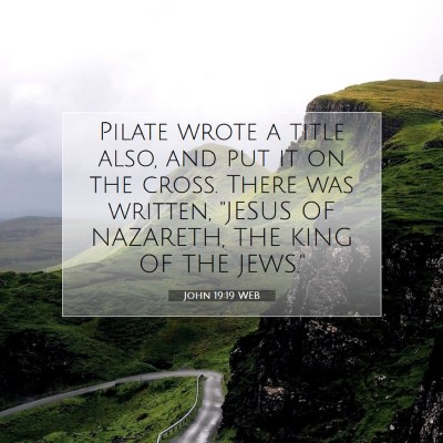 Picture 07 - John 19:19 WEB - Pilate wrote a title also, and put it on the - Bible Verse Picture