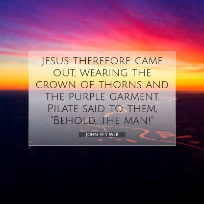 Picture 07 - John 19:5 WEB - Jesus therefore came out, wearing the crown of - Bible Verse Picture